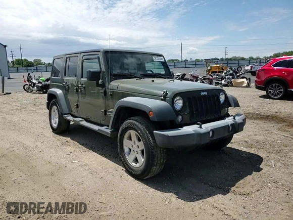 2015 Jeep Wrangler Unlimited Sport with VIN 1C4BJWDG4FL766904, listed as a Copart auction lot 58126555 with 68,400 mi miles and Salvage title. Bid and sale history available at DreamBid. Image 14.