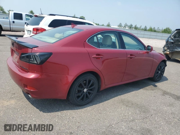 2008 Lexus IS 250 with VIN JTHCK262882027649, listed as a Copart auction lot 60281105 with 160,383 mi miles and Salvage title. Bid and sale history available at DreamBid. Image 3.