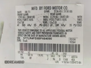 2011 Ford Ranger XLT с VIN 1FTLR4FE6BPA84090, выставлен на аукционе IAAI как лот 42215330 с пробегом 109 804 миль миль и . История ставок и продаж доступна на DreamBid. Изображение 9.