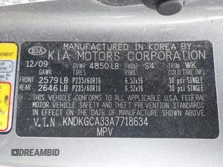 2010 Kia Sportage LX with VIN KNDKGCA33A7718634, listed as a IAAI auction lot 41868565 with 197,967 mi miles and . Bid and sale history available at carsss.com. Image 9.