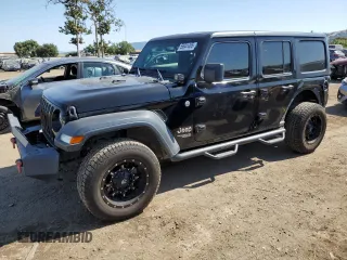 2018 Jeep Wrangler Unlimited Sport S with VIN 1C4HJXDG6JW145865, listed as a Copart auction lot 59041465 with 93,513 mi miles and Salvage title. Bid and sale history available at DreamBid. Image 1.