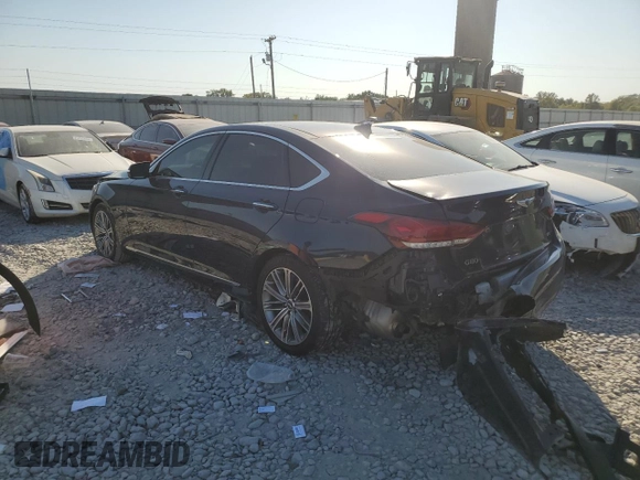2019 Genesis G80 3.8L with VIN KMTFN4JE1KU328151, listed as a Copart auction lot 76100034 with 52,260 mi miles and Salvage Title. Bid and sale history available at DreamBid. Image 2.