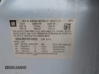 2014 GMC Terrain SLE with VIN 2GKALREK7E6120052, listed as a IAAI auction lot 42288889 with 193,348 mi miles and . Bid and sale history available at DreamBid. Image 9.
