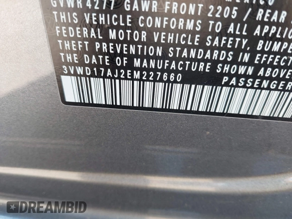 2014 Volkswagen Jetta SE с VIN 3VWD17AJ2EM227660, выставлен на аукционе IAAI как лот 42750849 с пробегом 126 489 миль миль и . История ставок и продаж доступна на DreamBid. Изображение 9.