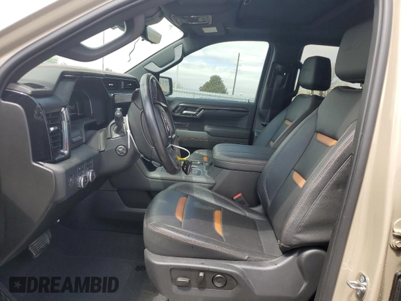 2023 GMC Sierra 1500 AT4 with VIN 1GTUUEE89PZ141446, listed as a Copart auction lot 52630095 with 35,182 mi miles and Salvage title. Bid and sale history available at DreamBid. Image 7.