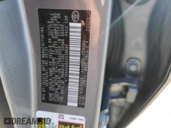 2025 Toyota Camry LE z VIN 4T1DAACK0SU539680, wystawiony jako Copart lot #42923805 z przebiegiem 7 571 mil mil oraz Szkoda całkowita • Salvage title. Historia ofert i sprzedaży dostępna na DreamBid. Obrazek 12.