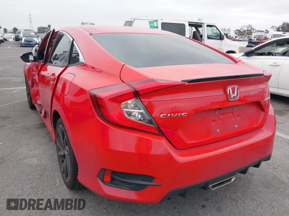 2019 Honda Civic Sport with VIN 2HGFC2F8XKH585650, listed as a IAAI auction lot 42043354 with 116,412 mi miles and . Bid and sale history available at DreamBid. Image 3.