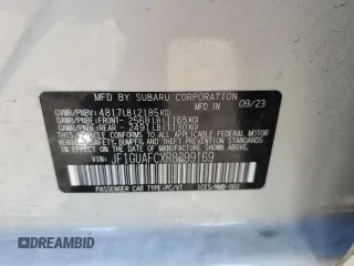 2024 Subaru Impreza Sport with VIN JF1GUAFCXR8299169, listed as a Copart auction lot 79579334 with 9,169 mi miles and Salvage Title. Bid and sale history available at carsss.com. Image 12.