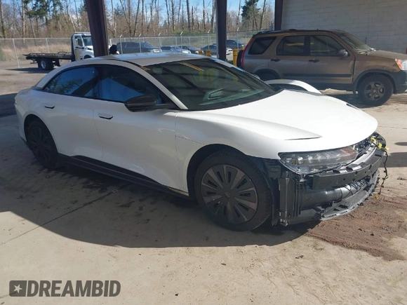 2024 Lucid Air Pure with VIN 50EA1PGA1RA007535, listed as a IAAI auction lot 41879547 with 2,497 mi miles. Bid and sale history available at carsss.com. Image 1.