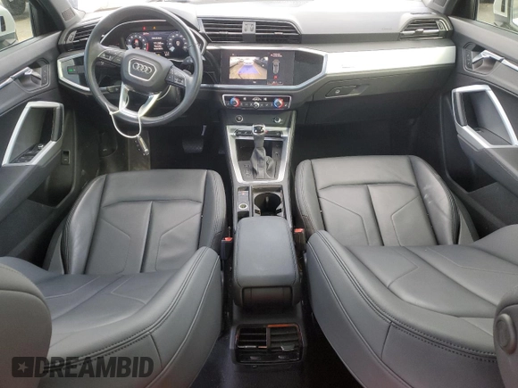 2021 Audi Q3 S line Premium with VIN WA1DECF35M1057343, listed as a Copart auction lot 49661305 with 40,580 mi miles and Salvage title. Bid and sale history available at DreamBid. Image 8.