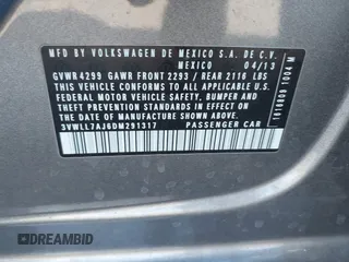 2013 Volkswagen Jetta TDI w/Premium z VIN 3VWLL7AJ6DM291317, wystawiony jako IAAI lot #42091621 z przebiegiem 169 448 mil mil oraz . Historia ofert i sprzedaży dostępna na DreamBid. Obrazek 9.