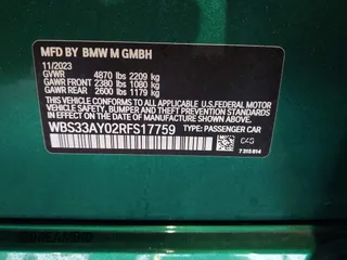 2024 BMW M3 Competition with VIN WBS33AY02RFS17759, listed as a IAAI auction lot 40945738 with 8,121 mi miles and . Bid and sale history available at DreamBid. Image 9.
