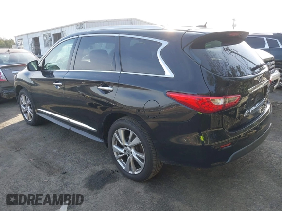 2013 Infiniti JX35 with VIN 5N1AL0MN8DC300855, listed as a IAAI auction lot 41599520 with 151,756 mi miles. Bid and sale history available at carsss.com. Image 3.