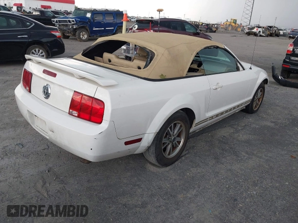 2005 Ford Mustang Deluxe with VIN 1ZVFT84N755253121, listed as a IAAI auction lot 42687235 with Not provided miles and . Bid and sale history available at DreamBid. Image 4.