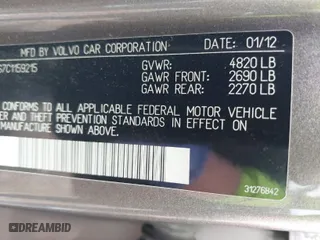 2012 Volvo S80 3.2L with VIN YV1940AS7C1159215, listed as a IAAI auction lot 41760100 with 121,835 mi miles. Bid and sale history available at carsss.com. Image 9.