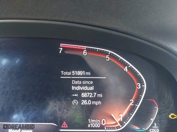 2020 BMW X4 xDrive30i with VIN 5UX2V1C07L9B83698, listed as a IAAI auction lot 41860487 with 51,891 mi miles. Bid and sale history available at carsss.com. Image 16.