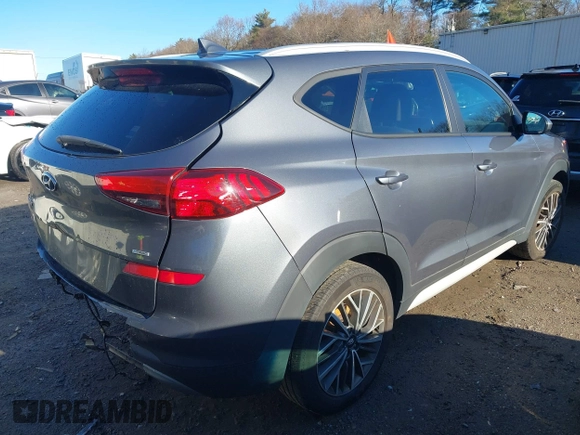 2019 Hyundai Tucson Ultimate with VIN KM8J3CAL9KU004559, listed as a IAAI auction lot 41142923 with 95,396 mi miles. Bid and sale history available at carsss.com. Image 4.