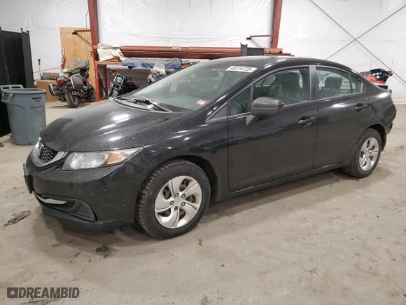 2015 Honda Civic Sedan LX with VIN 19XFB2F58FE117098, listed as a Copart auction lot 48234725 with 53,588 mi miles and Salvage Title. Bid and sale history available at carsss.com. Image 1.