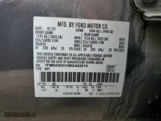 2021 Ford Explorer XLT with VIN 1FMSK8DH3MGA82610, listed as a Copart auction lot 46460935 with 107,548 mi miles and Salvage Title. Bid and sale history available at carsss.com. Image 14.