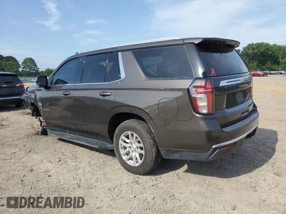 2021 Chevrolet Tahoe LT z VIN 1GNSKNKD2MR357415, wystawiony jako Copart lot #65203165 z przebiegiem 82 996 mil mil oraz Szkoda całkowita • Salvage title. Historia ofert i sprzedaży dostępna na DreamBid. Obrazek 2.