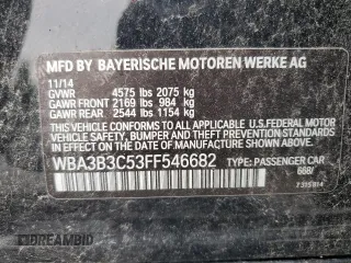 2015 BMW 3 Series 328i xDrive with VIN WBA3B3C53FF546682, listed as a Copart auction lot 62688285 with 161,104 mi miles and Clean title. Bid and sale history available at DreamBid. Image 12.