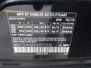 2016 Mercedes-Benz GLA with VIN WDCTG4GB5GJ201334, listed as a IAAI auction lot 41395492 with 109,043 mi miles. Bid and sale history available at carsss.com. Image 9.