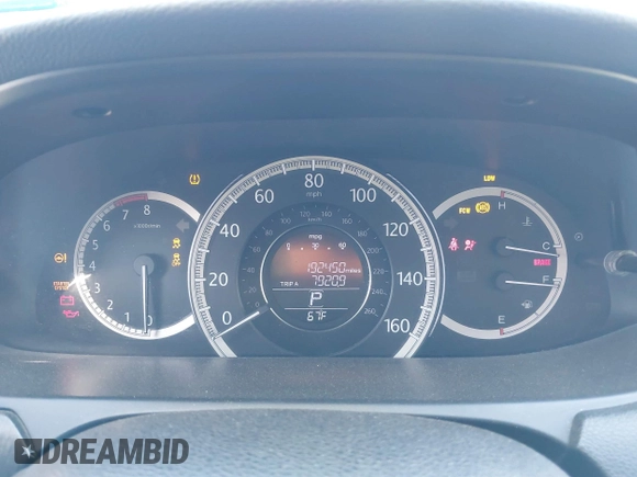 2013 Honda Accord EX-L with VIN 1HGCR2F82DA155081, listed as a IAAI auction lot 41233014 with 192,450 mi miles and . Bid and sale history available at DreamBid. Image 7.