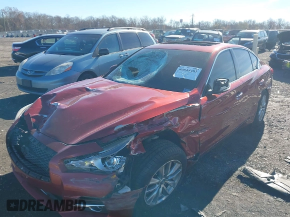 2014 Infiniti Q50 Premium with VIN JN1BV7AR4EM697482, listed as a IAAI auction lot 40844403 with 86,577 mi miles and . Bid and sale history available at DreamBid. Image 18.