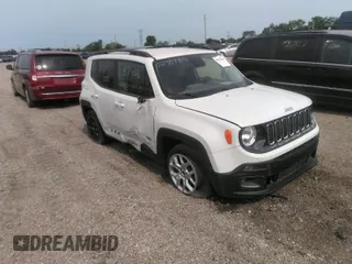 2017 Jeep Renegade Latitude with VIN ZACCJABB2HPF78086, listed as a IAAI auction lot 39977665 with 106,944 mi miles. Bid and sale history available at carsss.com. Image 1.