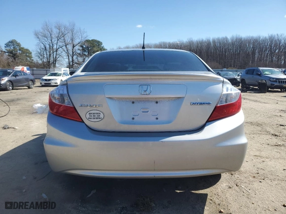 2012 Honda Civic Hybrid with VIN JHMFB4F29CS000798, listed as a Copart auction lot 47304835 with NaN miles and Clean Title. Bid and sale history available at carsss.com. Image 6.