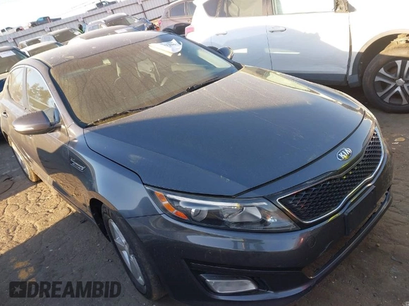 2015 Kia Optima LX with VIN KNAGM4A76F5624013, listed as a IAAI auction lot 41887296 with 224,720 mi miles. Bid and sale history available at carsss.com. Image 1.