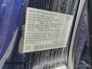 2023 Audi Q8 Premium Plus z VIN WA1EVBF1XPD017663, wystawiony jako Copart lot #54017405 z przebiegiem 22 800 mil mil oraz Czysty tytuł • Clean title. Historia ofert i sprzedaży dostępna na DreamBid. Obrazek 13.