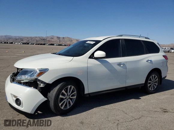 2016 Nissan Pathfinder S with VIN 5N1AR2MN5GC665783, listed as a Copart auction lot 72045174 with 96,330 mi miles and Salvage title. Bid and sale history available at DreamBid. Image 1.