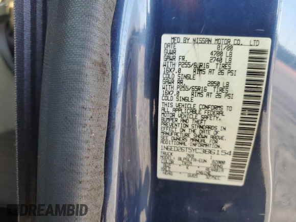 2000 Nissan Frontier XE с VIN 1N6ED26T5YC386154, выставлен на аукционе Copart как лот 68504634 с пробегом 120 887 миль миль и Чистый • Clean title. История ставок и продаж доступна на DreamBid. Изображение 12.