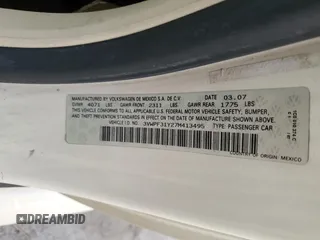 2007 Volkswagen Beetle с VIN 3VWPF31Y27M413495, выставлен на аукционе Copart как лот 77093264 с пробегом 89 640 миль миль и Списание • Salvage title. История ставок и продаж доступна на DreamBid. Изображение 12.