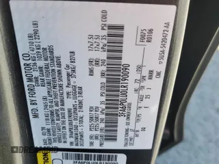 2020 Ford Fusion SE z VIN 3FA6P0LU0LR190090, wystawiony jako Copart lot #54791445 z przebiegiem 166 563 mil mil oraz Szkoda całkowita • Salvage title. Historia ofert i sprzedaży dostępna na DreamBid. Obrazek 12.