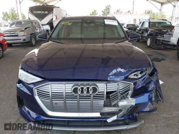 2021 Audi e-tron Premium Plus with VIN WA1LAAGE4MB038563, listed as a IAAI auction lot 42422063 with 31,645 mi miles and . Bid and sale history available at DreamBid. Image 13.