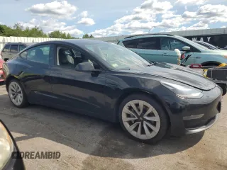 2022 Tesla Model 3 with VIN 5YJ3E1EA5NF186293, listed as a Copart auction lot 66789134 with 71,471 mi miles and Salvage Title. Bid and sale history available at DreamBid. Image 4.