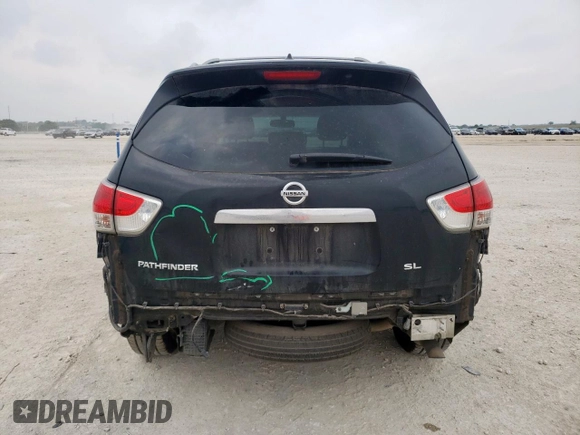 2015 Nissan Pathfinder SV с VIN 5N1AR2MN8FC697478, выставлен на аукционе Copart как лот 56248395 с пробегом 112 625 миль миль и Списание • Salvage title. История ставок и продаж доступна на DreamBid. Изображение 6.