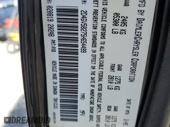2005 Dodge Magnum RT z VIN 2D4GV58275H654499, wystawiony jako Copart lot #49822415 z przebiegiem 119 712 mil mil oraz Szkoda całkowita • Salvage title. Historia ofert i sprzedaży dostępna na DreamBid. Obrazek 12.