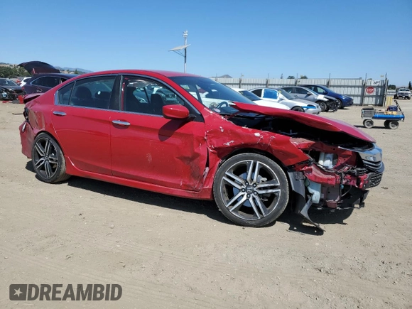 2016 Honda Accord Sport with VIN 1HGCR2F56GA203997, listed as a Copart auction lot 61223795 with 76,042 mi miles and Salvage title. Bid and sale history available at DreamBid. Image 4.