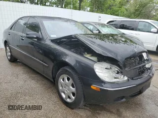 2001 Mercedes-Benz S-Class with VIN WDBNG70JX1A218220, listed as a Copart auction lot 53414154 with 64,171 mi miles and Salvage Title. Bid and sale history available at carsss.com. Image 4.