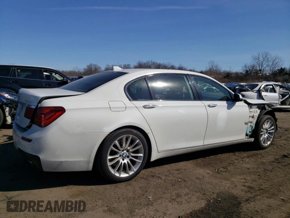 2014 BMW 7 Series 740Li xDrive with VIN WBAYF4C50ED281830, listed as a Copart auction lot 48557035 with 129,497 mi miles and Salvage Title. Bid and sale history available at carsss.com. Image 3.