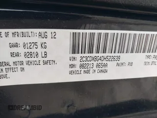 2013 Dodge Charger SE z VIN 2C3CDXBG4DH522639, wystawiony jako IAAI lot #42220383 z przebiegiem 164 319 mil mil oraz . Historia ofert i sprzedaży dostępna na DreamBid. Obrazek 9.