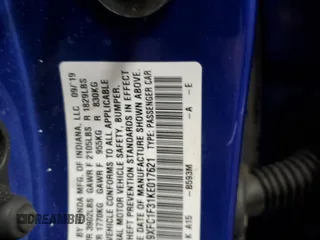 2019 Honda Civic Sedan EX with VIN 19XFC1F31KE017621, listed as a Copart auction lot 50706145 with 99,477 mi miles and Salvage Title. Bid and sale history available at carsss.com. Image 12.