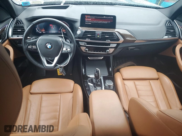 2021 BMW X3 xDrive30i with VIN 5UXTY5C0XM9F26203, listed as a Copart auction lot 44698984 with 37,923 mi miles and Non Repairable. Bid and sale history available at DreamBid. Image 8.
