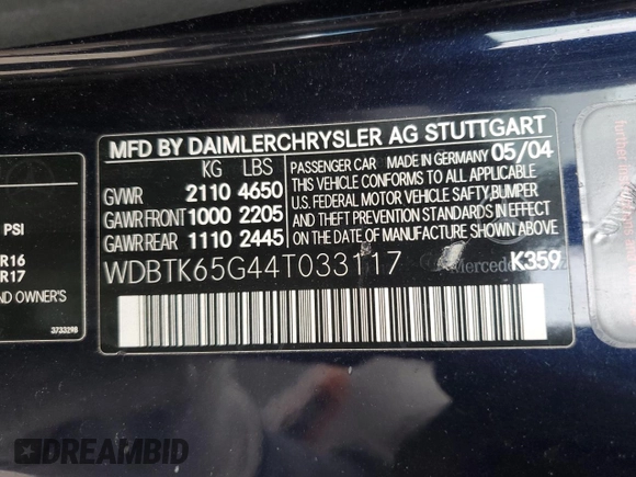 2004 Mercedes-Benz CLK 320 z VIN WDBTK65G44T033117, wystawiony jako Copart lot #84077464 z przebiegiem 92 488 mil mil oraz Tytuł czysty. Historia ofert i sprzedaży dostępna na DreamBid. Obrazek 12.