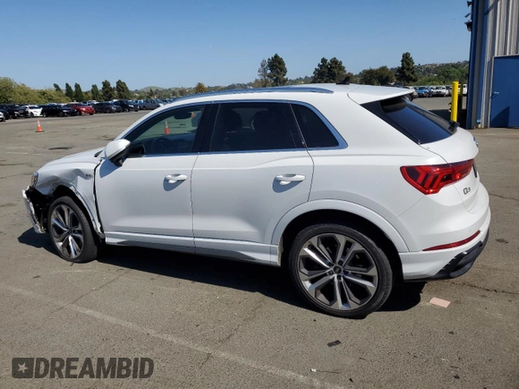 2021 Audi Q3 S line Premium Plus with VIN WA1EECF36M1129591, listed as a Copart auction lot 54921935 with 109,365 mi miles and Salvage title. Bid and sale history available at DreamBid. Image 2.