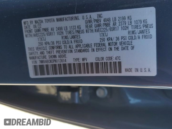 2023 Mazda CX-50 2.5 S Preferred Plus Package with VIN 7MMVABCM3PN113614, listed as a Copart auction lot 49926315 with 26,256 mi miles and Salvage Title. Bid and sale history available at carsss.com. Image 14.