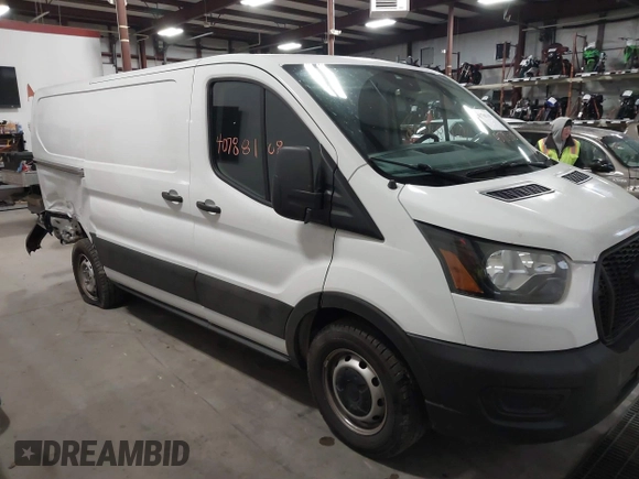 2024 Ford Transit Cargo with VIN 1FTYE1Y89RKA72434, listed as a IAAI auction lot 40788108 with 9,647 mi miles. Bid and sale history available at carsss.com. Image 1.